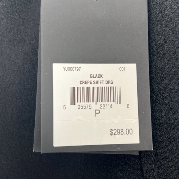 Bird Black Crepe Shift Dress with Boning Size P - Picture 2 of 7